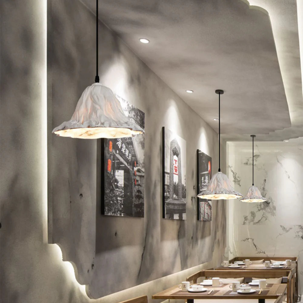 Ritta Loto Artística LED Lámpara Colgante Resina Comedor