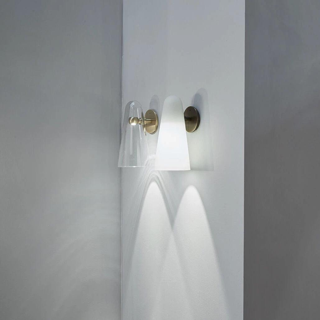 Lioririella aplique de pared con pantalla de vidrio cónico