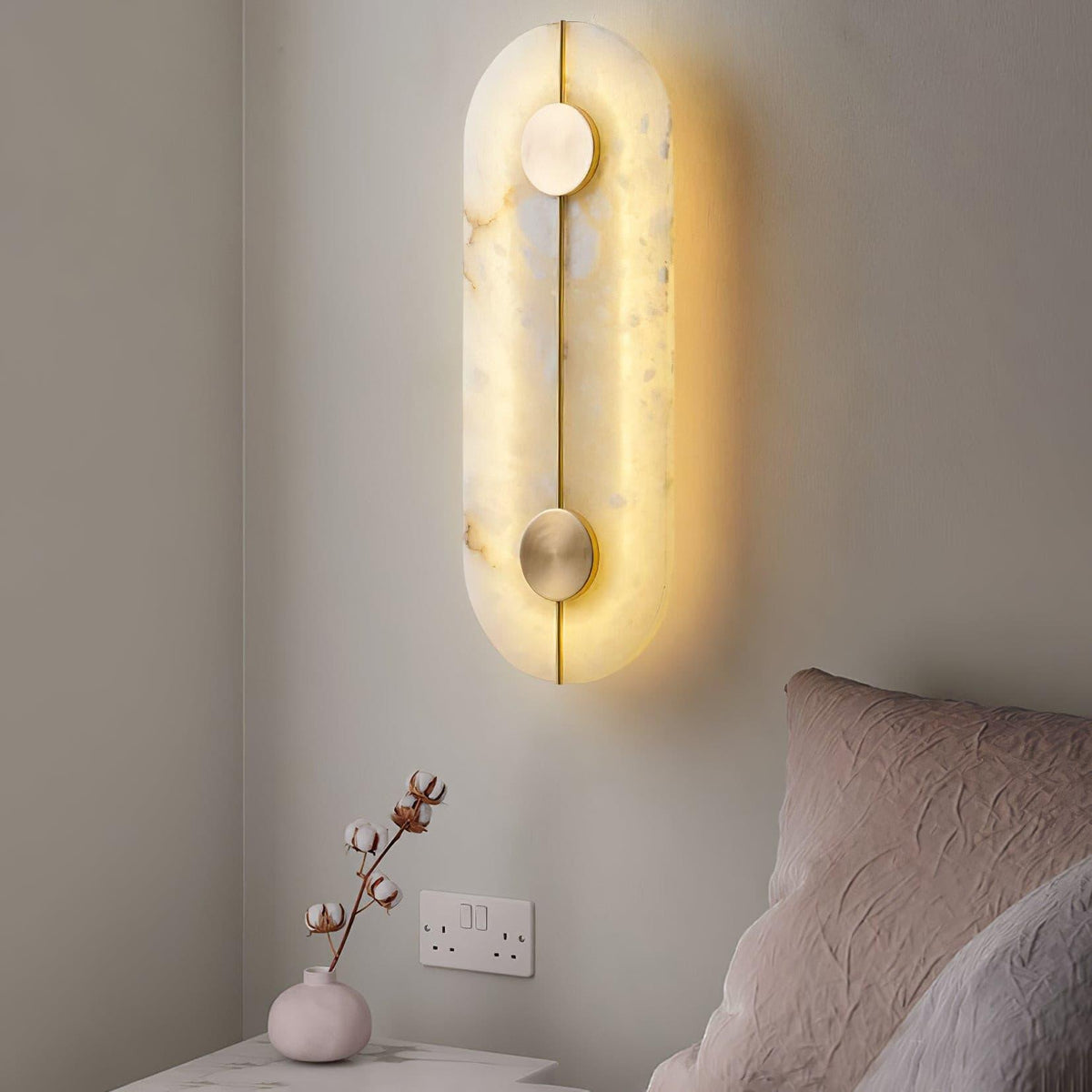 Citheira aplique de pared minimalista en alabastro