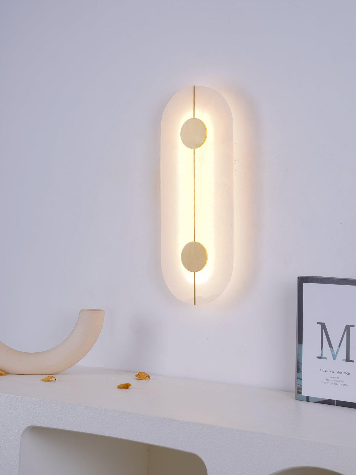Citheira aplique de pared minimalista en alabastro