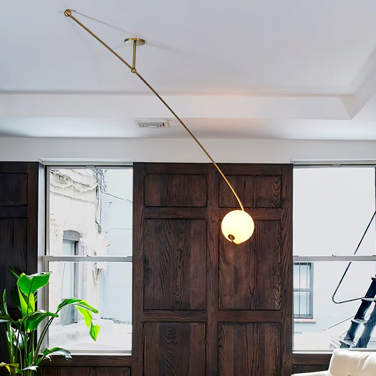 Elsoris lámpara de techo moderna y minimalista con curva en vidrio