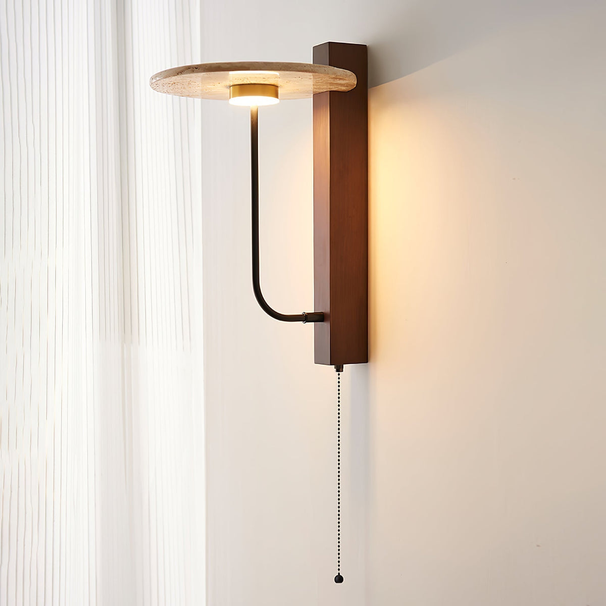 Viphayra aplique de pared con brazo articulado en travertino