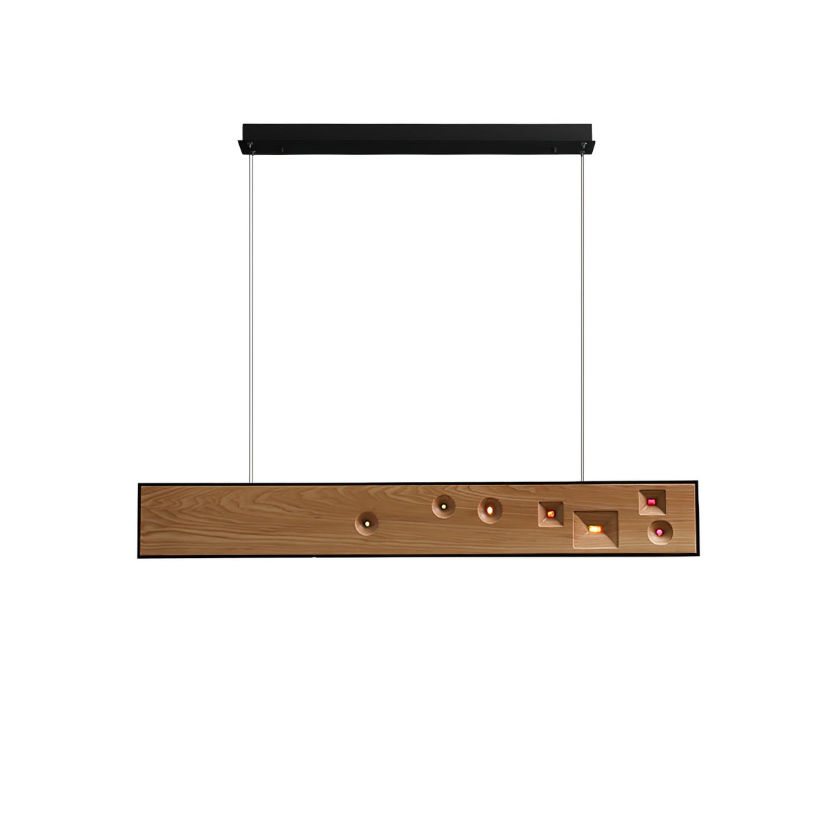 Elvorora lámpara colgante de madera Gemstone lineal LED