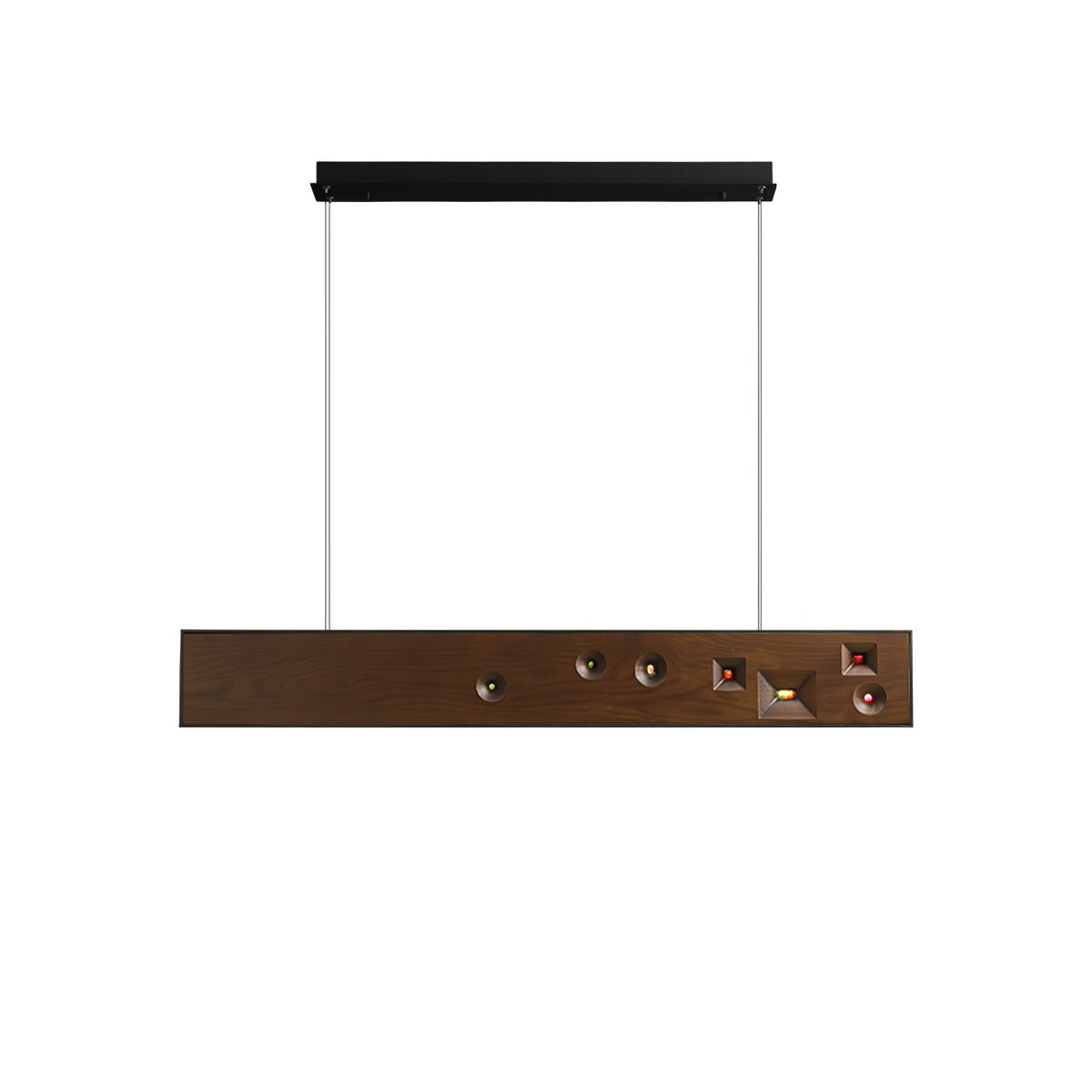 Elvorora lámpara colgante de madera Gemstone lineal LED