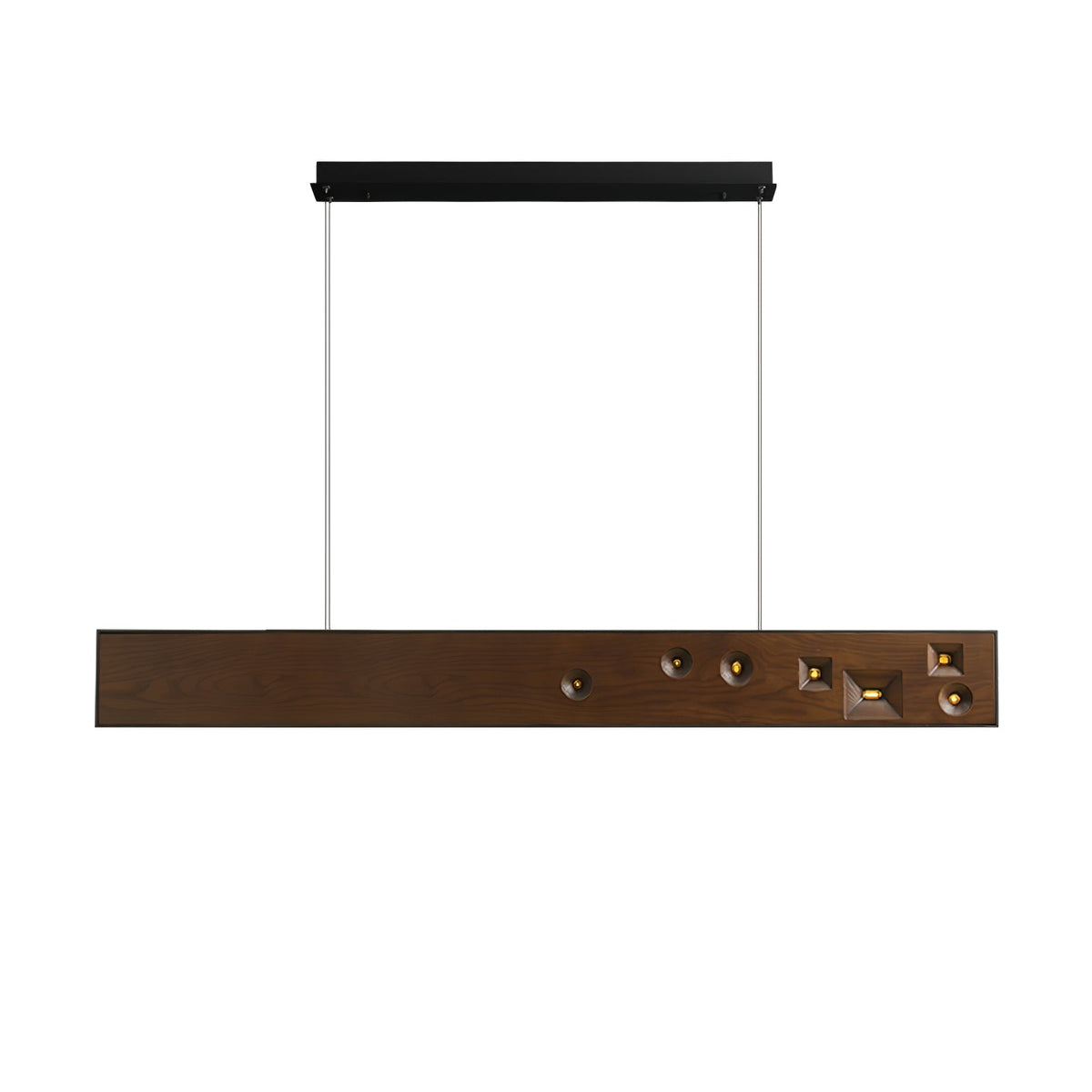 Elvorora lámpara colgante de madera Gemstone lineal LED