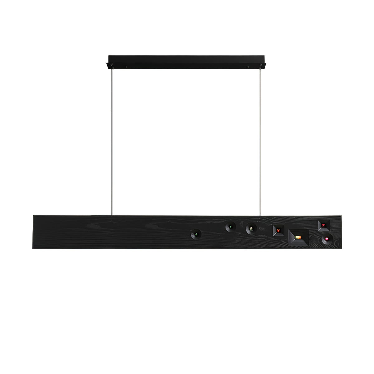 Elvorora lámpara colgante de madera Gemstone lineal LED