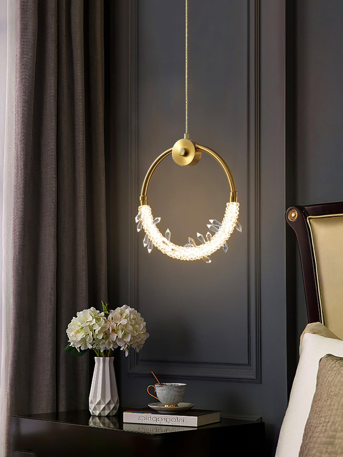 Lustre lámpara colgante elegante de cristal