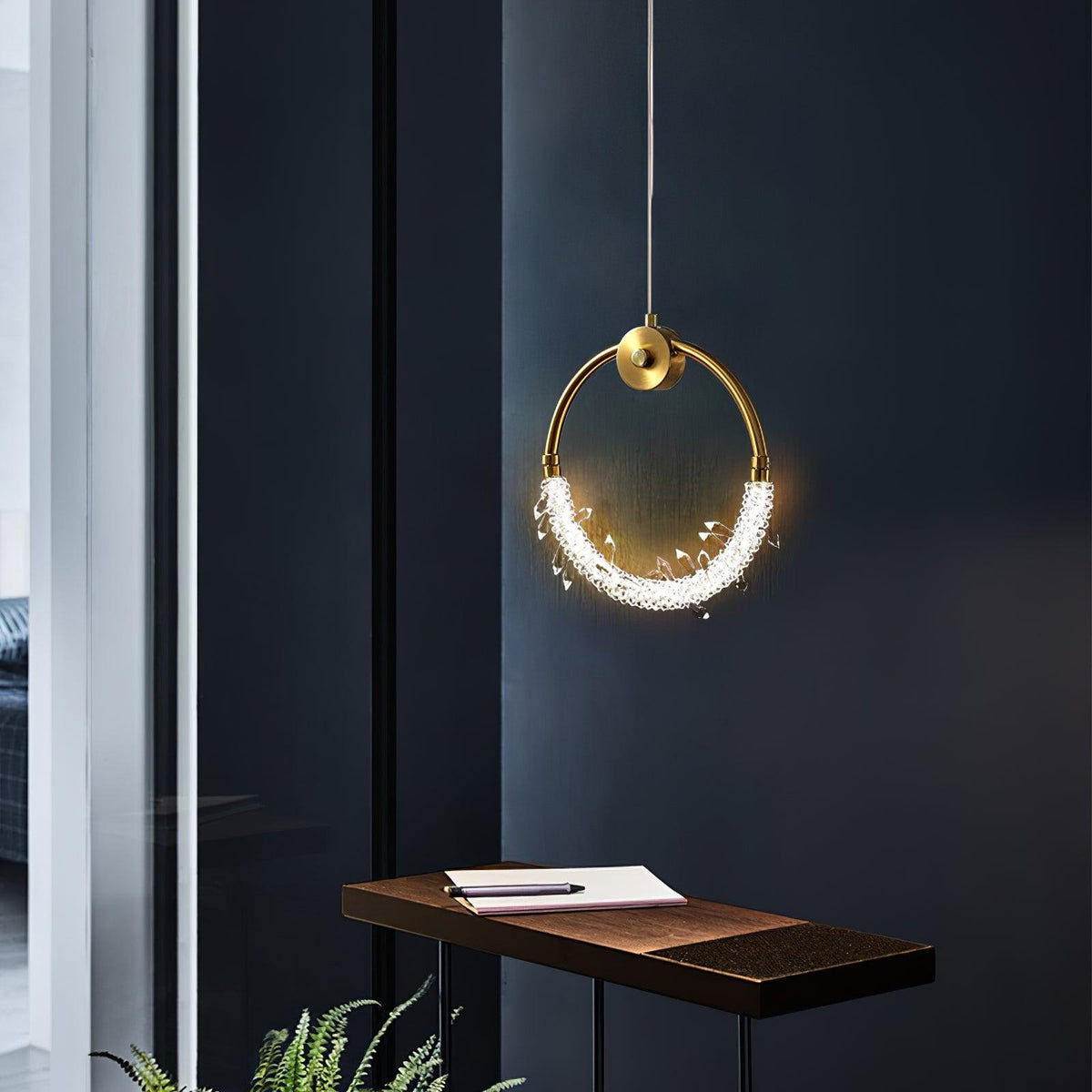 Lustre lámpara colgante elegante de cristal