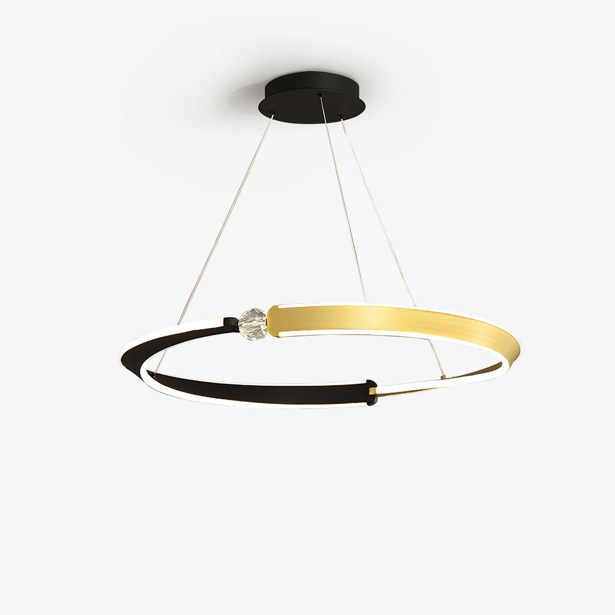 Elyerora lámpara de araña de cristal negro dorado LED para comedor