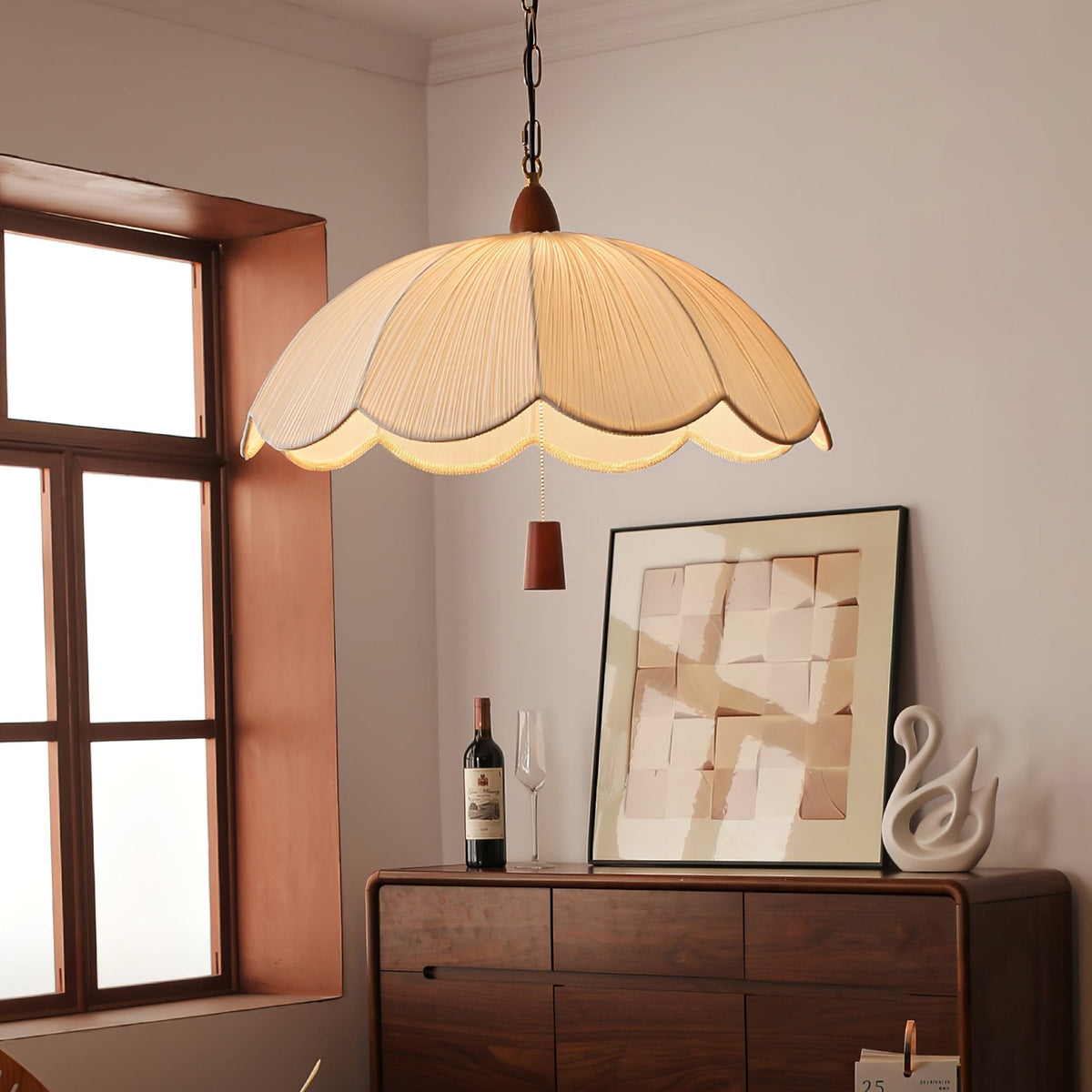 Vephael lámpara colgante Art Nouveau con tejido