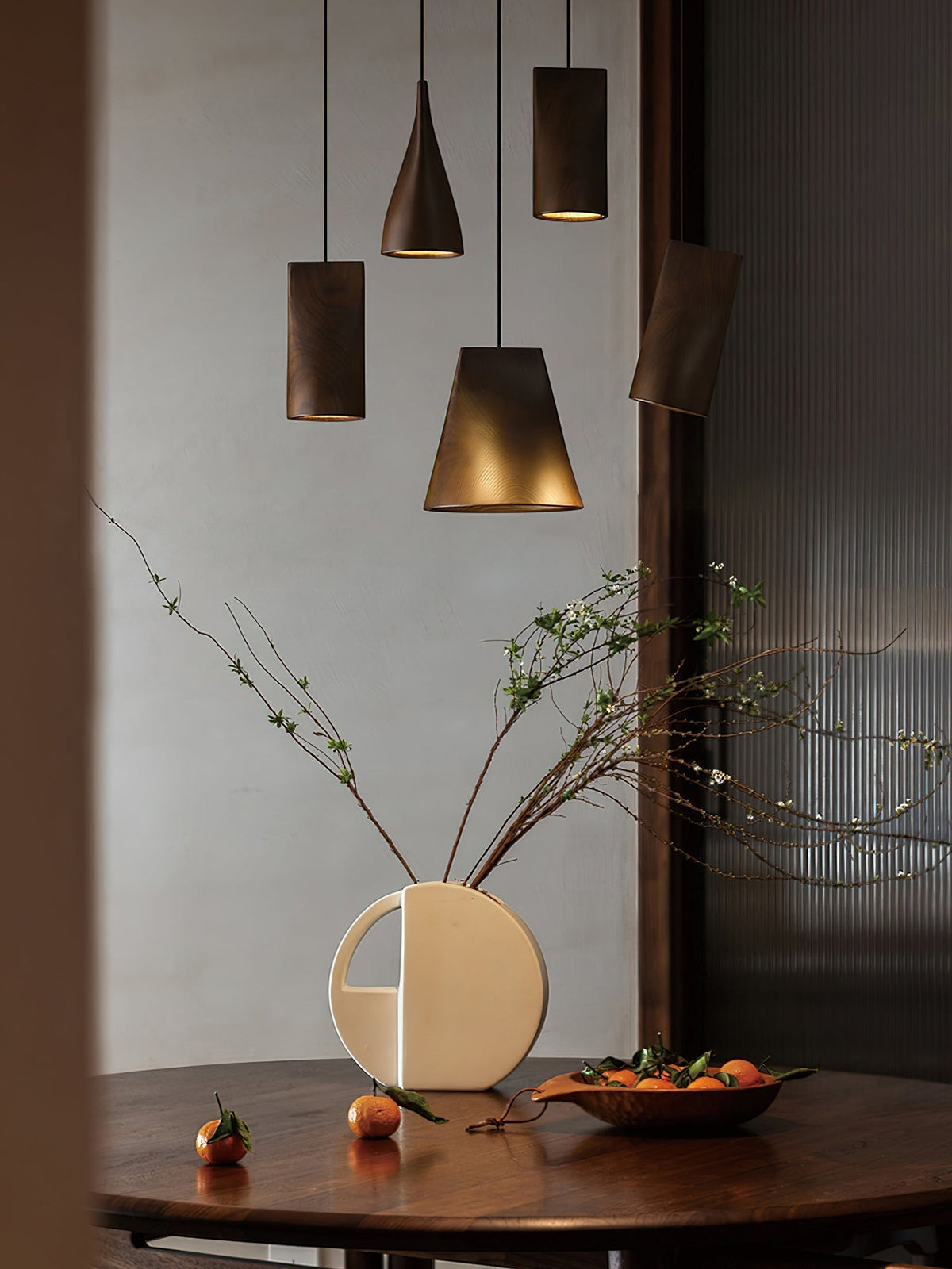 Ivarara lámpara colgante asimétrica de madera