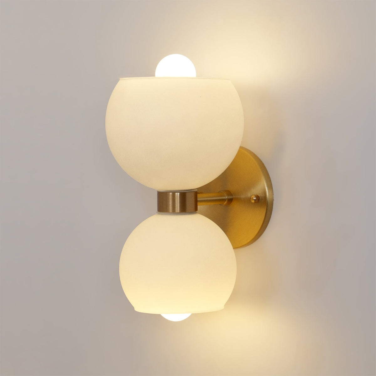 Umarion aplique de pared redondo con vidrio perla