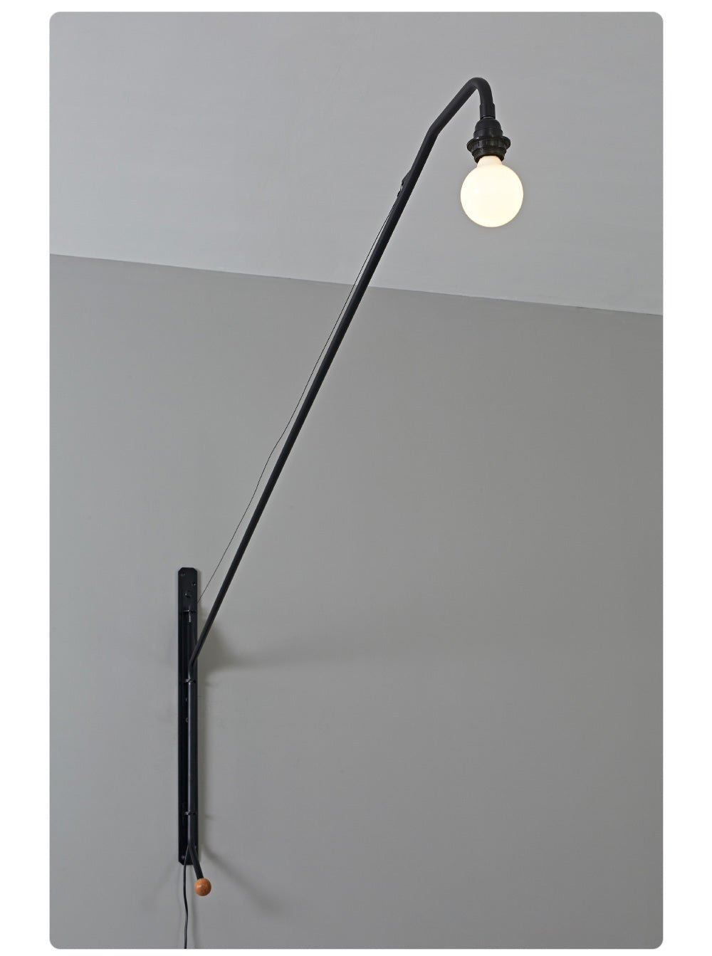 Aplique de pared negro con brazo extensible