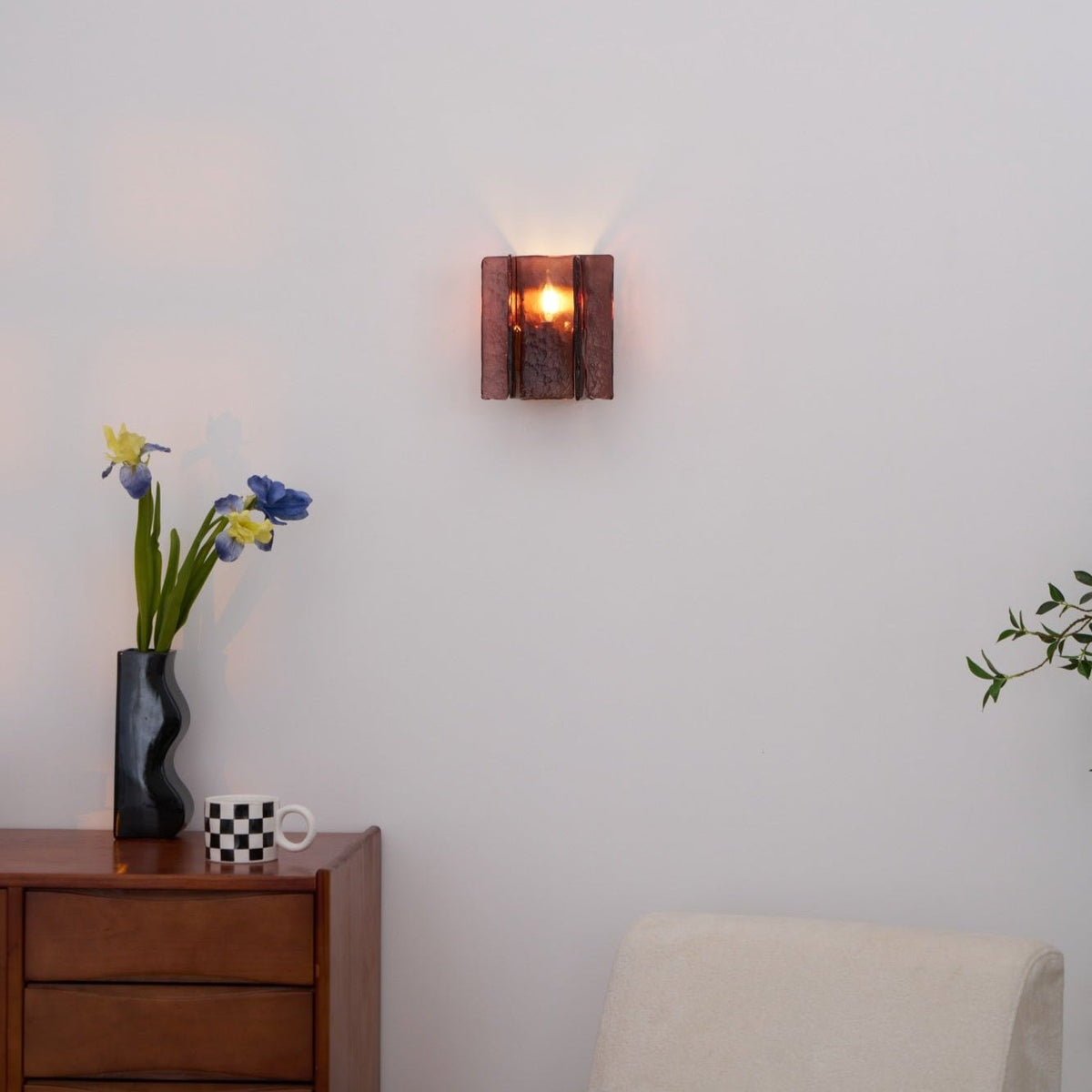 Solanic Aplique de Pared Vidrio Artístico Elegante