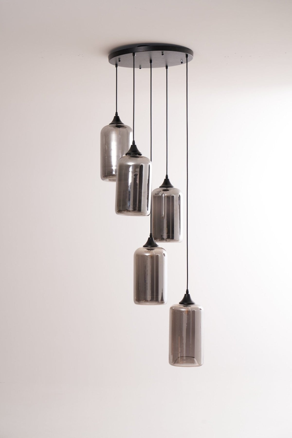 Tevely lámpara colgante de vidrio industrial chic