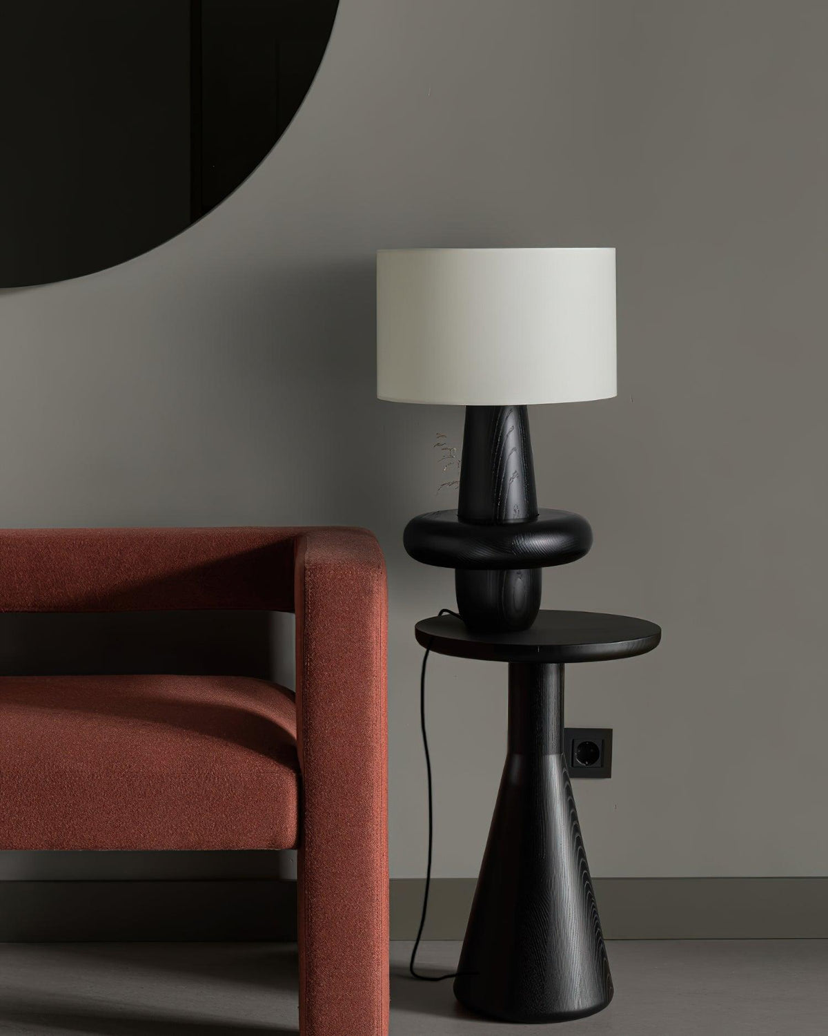 Lámpara de mesa minimalista de madera