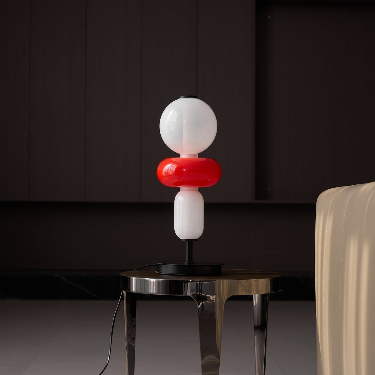 Stained lámpara de mesa de vidrio esmerilado