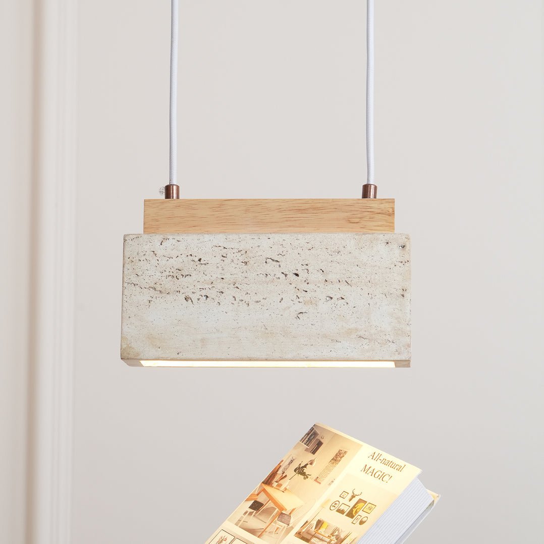 Ciraeila lámpara colgante rectangular de travertino