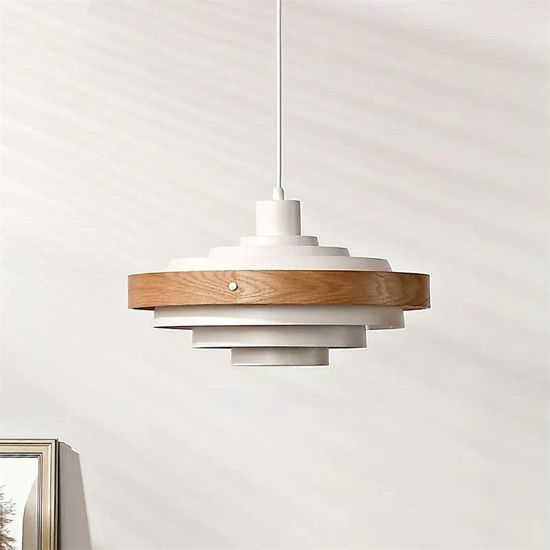 Muto Modern Round   Pendant Light  Wood