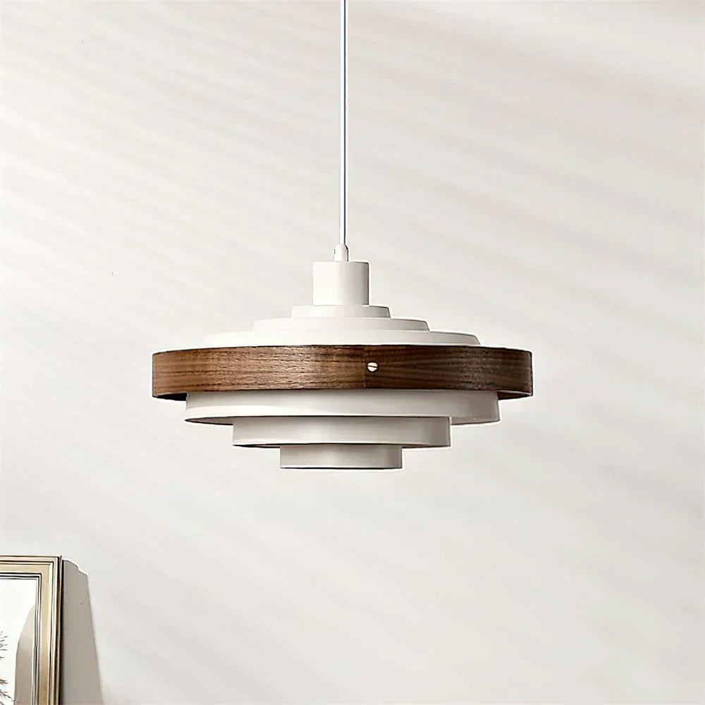 Muto Modern Round   Pendant Light  Wood