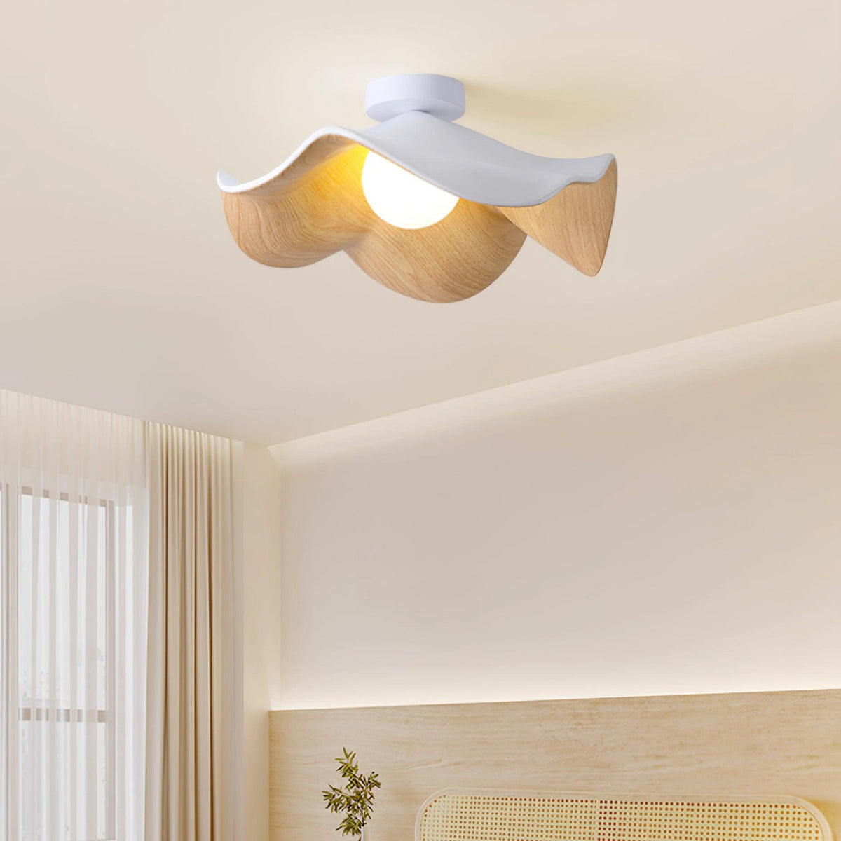 Muto Lámpara de Techo de Madera en Negro y Blanco