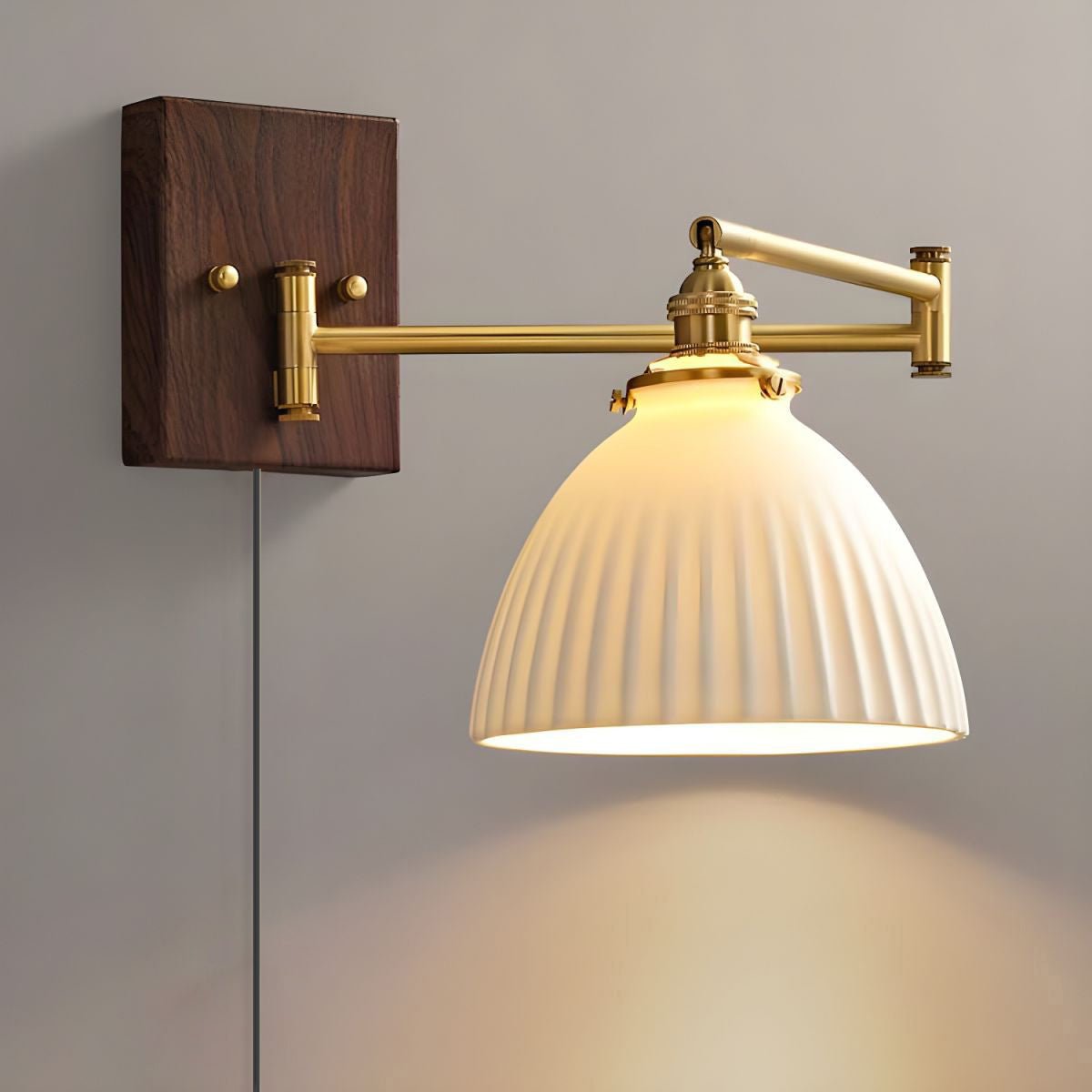 Aplique de pared de cerámica con enchufe enchufable