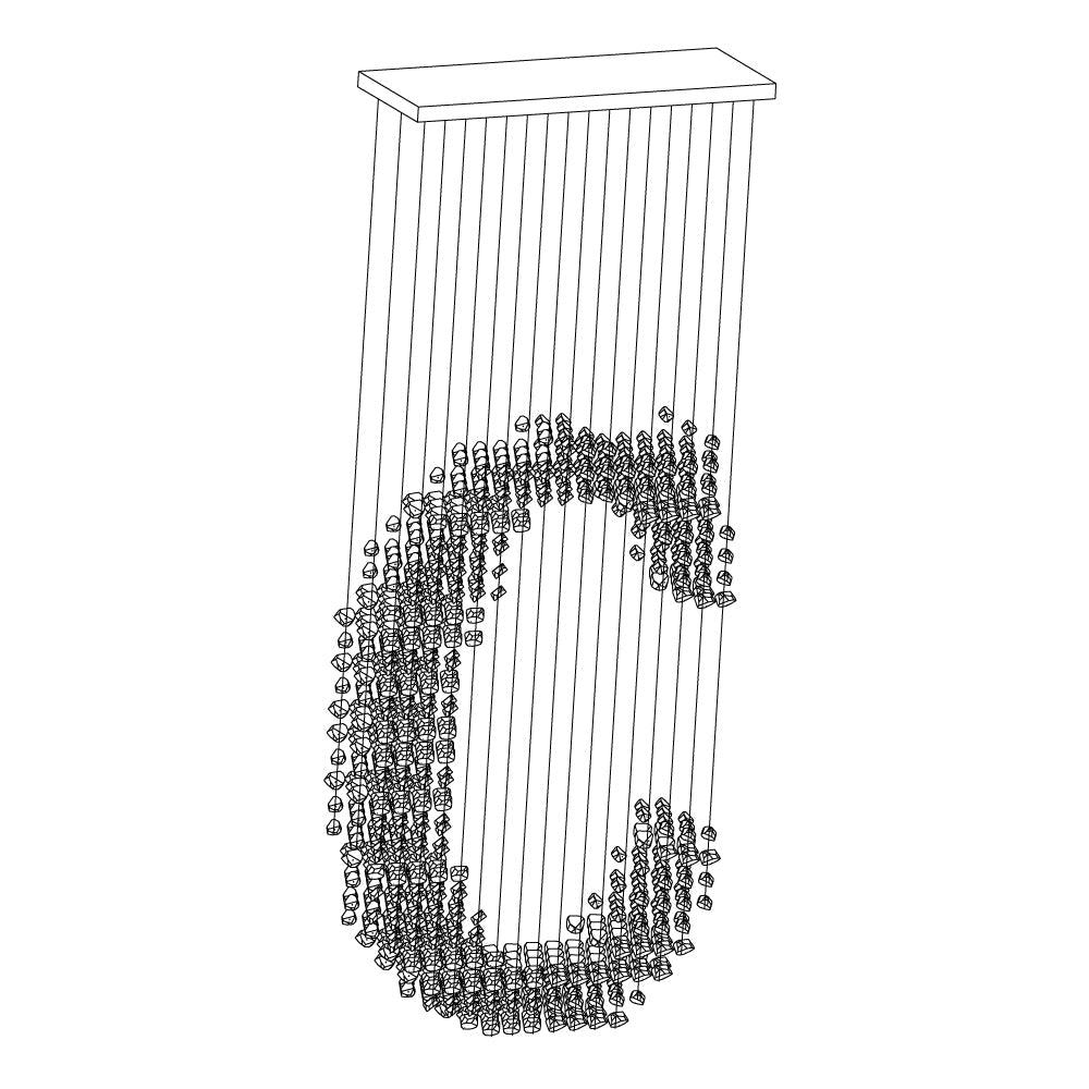 Lámpara de araña minimalista de cristal