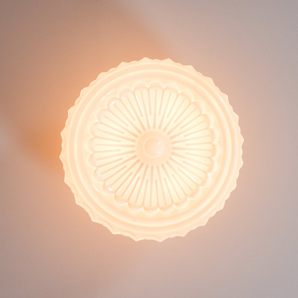Veleraya lámpara de techo vidrio blanco floral para sala de estar