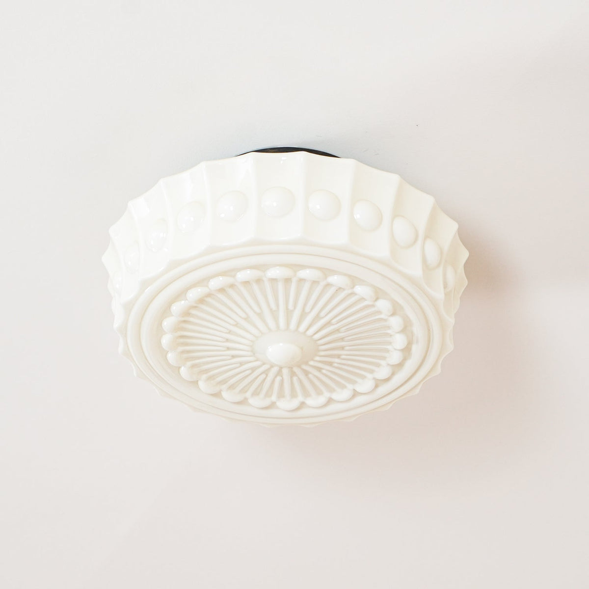 Veleraya lámpara de techo vidrio blanco floral para sala de estar
