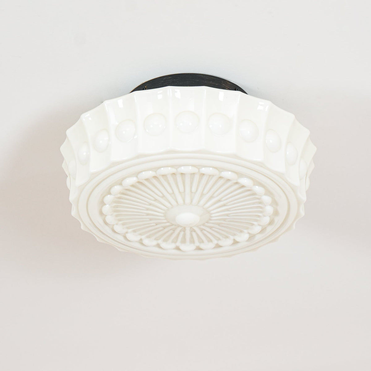 Veleraya lámpara de techo vidrio blanco floral para sala de estar