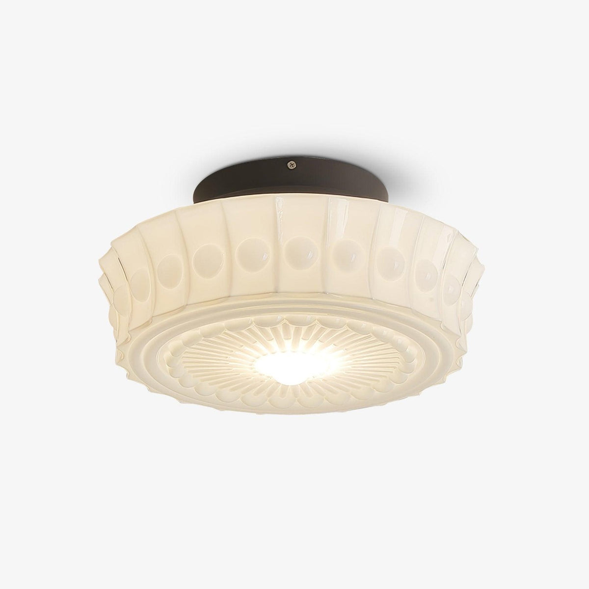 Veleraya lámpara de techo vidrio blanco floral para sala de estar