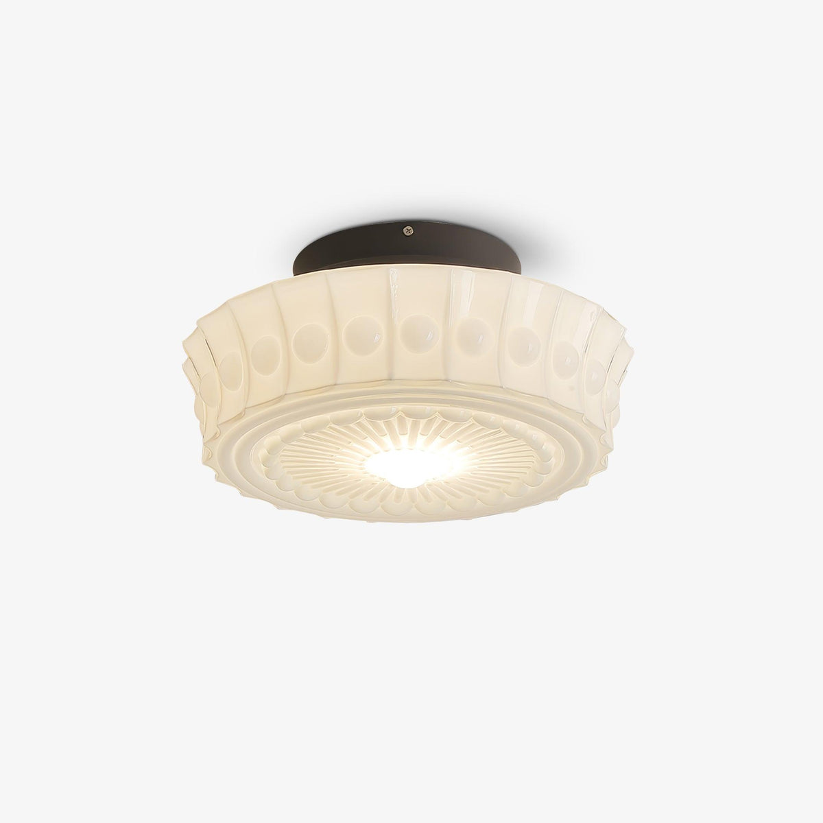Veleraya lámpara de techo vidrio blanco floral para sala de estar
