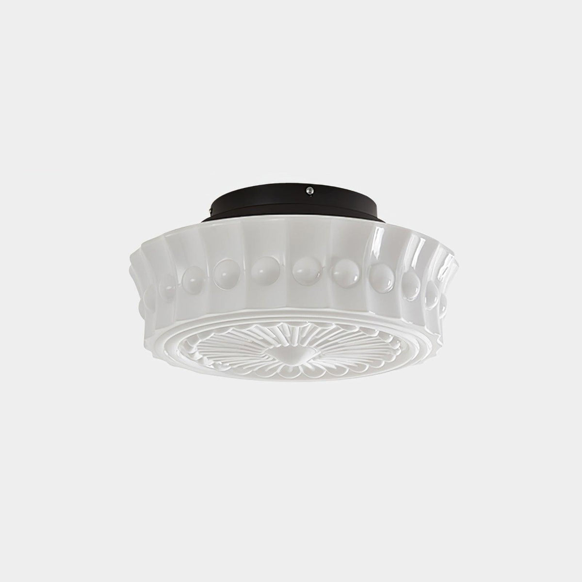 Veleraya lámpara de techo vidrio blanco floral para sala de estar