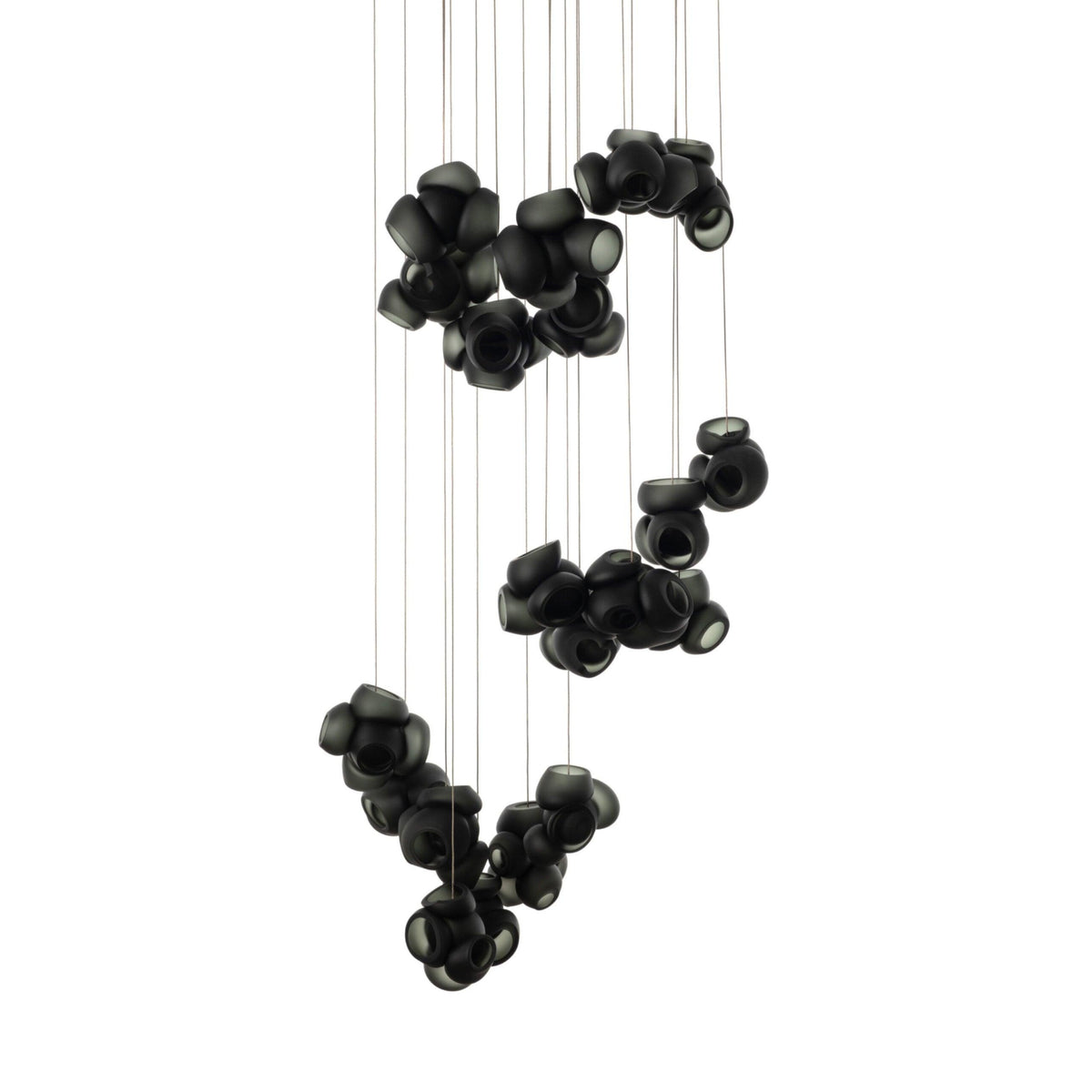 Ursa lámpara colgante Bubbles Cluster con globos de vidrio