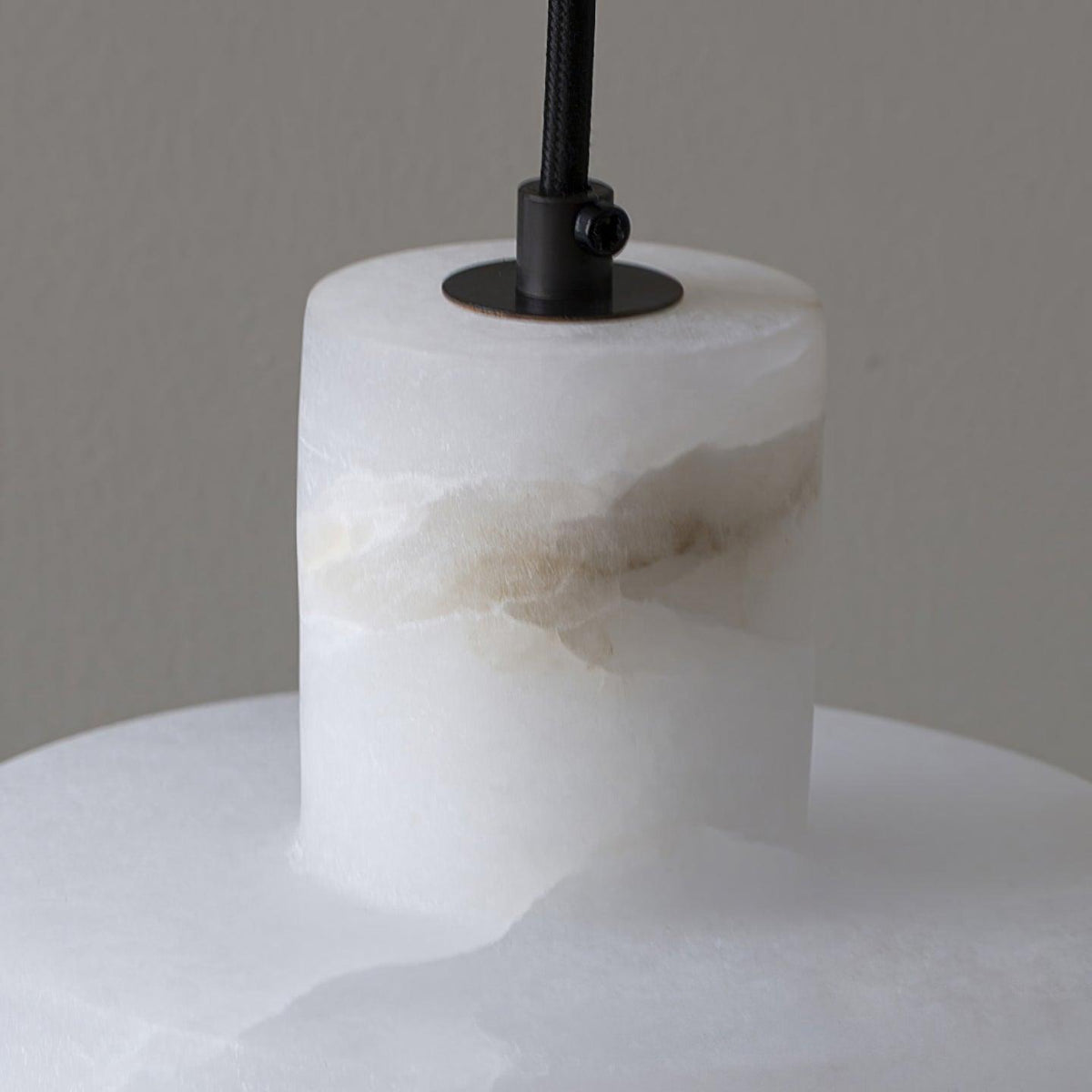 Lámpara colgante de alabastro con doble cilindro