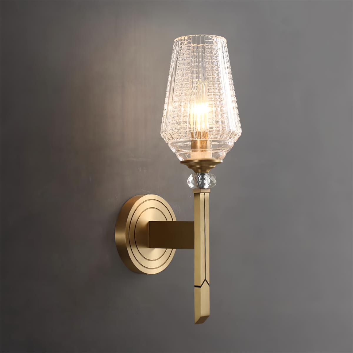 Elyisora aplique de pared en latón con cristal