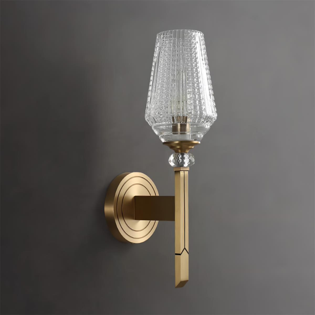 Elyisora aplique de pared en latón con cristal