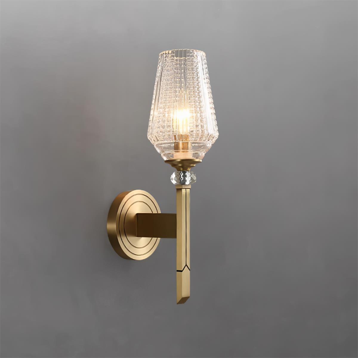 Elyisora aplique de pared en latón con cristal