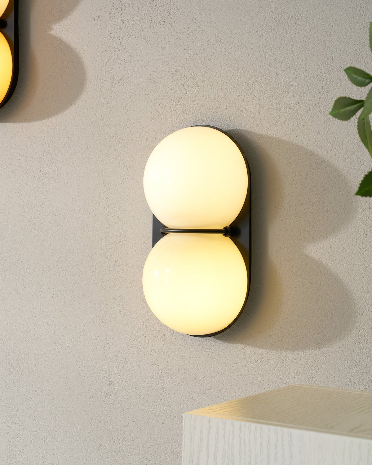 Two aplique de pared Globo vidrio