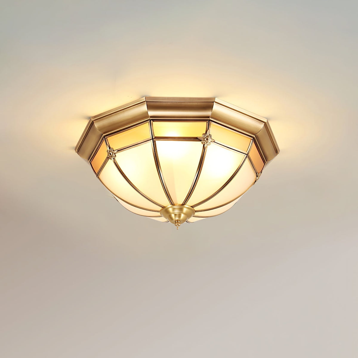 Vovynan lámpara de techo elegancia cúpula de vidrio y latón