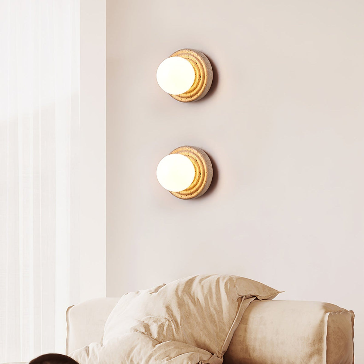 Valuella travertino globo aplique de pared / lámpara de techo
