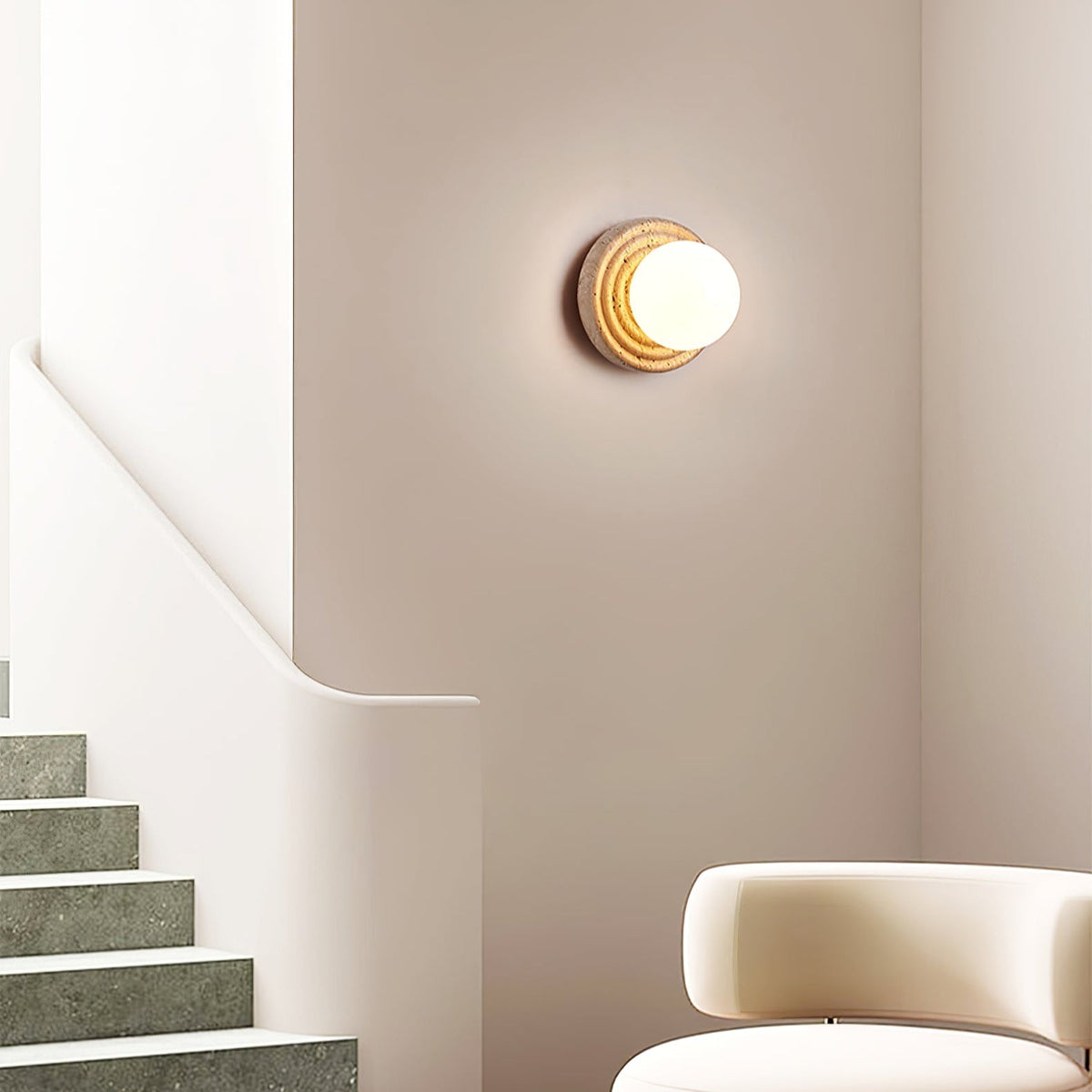 Valuella travertino globo aplique de pared / lámpara de techo