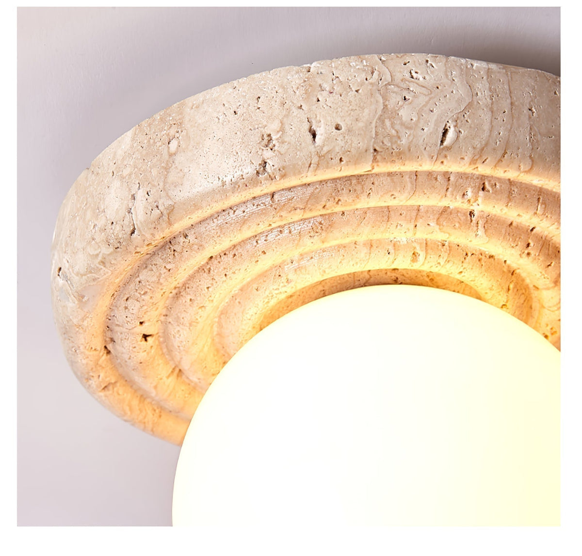 Valuella travertino globo aplique de pared / lámpara de techo