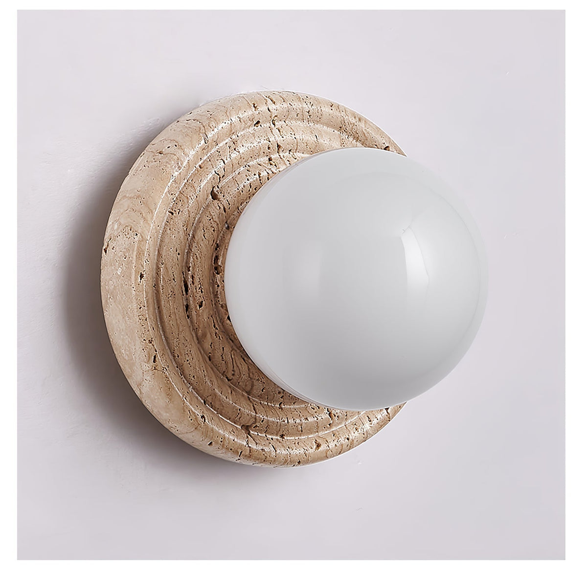 Valuella travertino globo aplique de pared / lámpara de techo