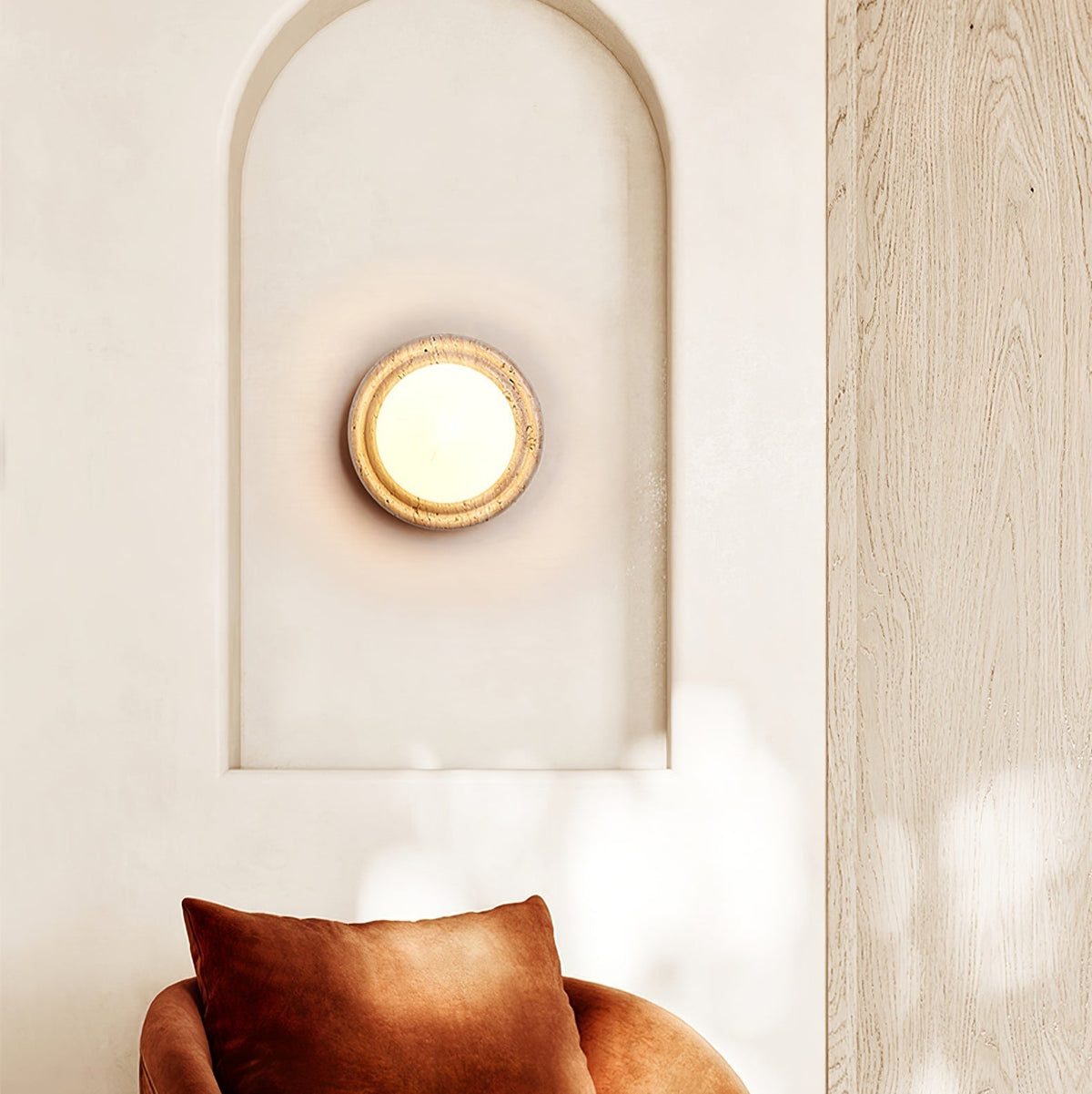 Valuella travertino globo aplique de pared / lámpara de techo