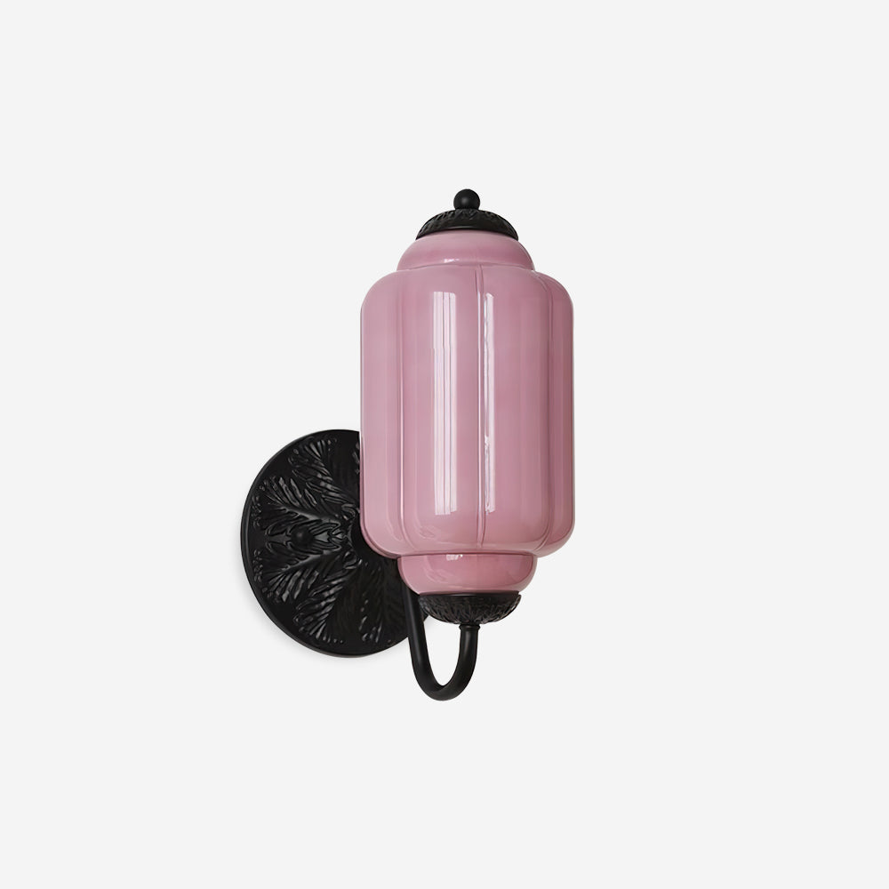 Melvane aplique de pared Vintage de vidrio rosa