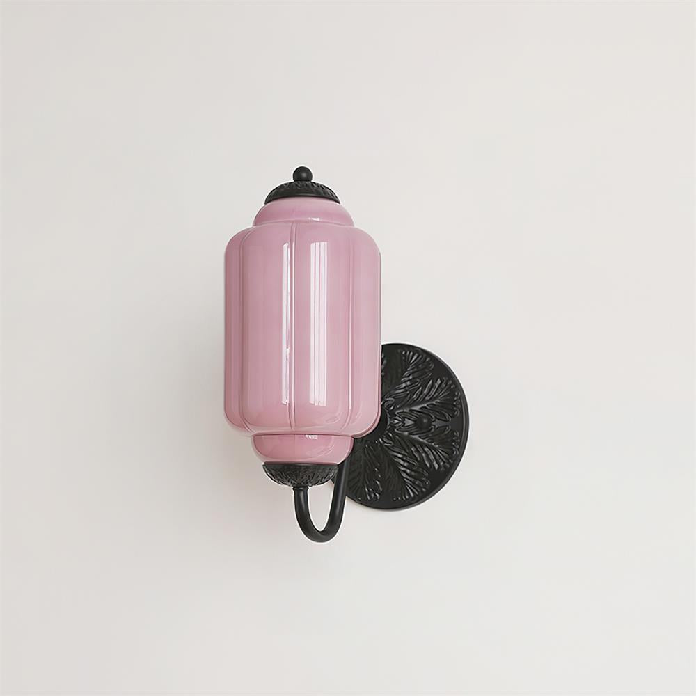 Melvane aplique de pared Vintage de vidrio rosa
