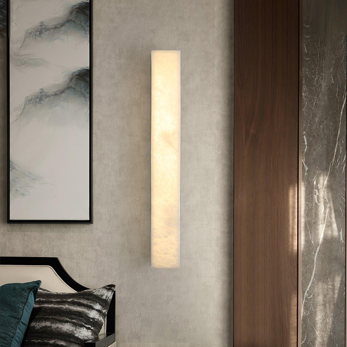 Nivearia aplique de pared minimalista alabastro rectangular