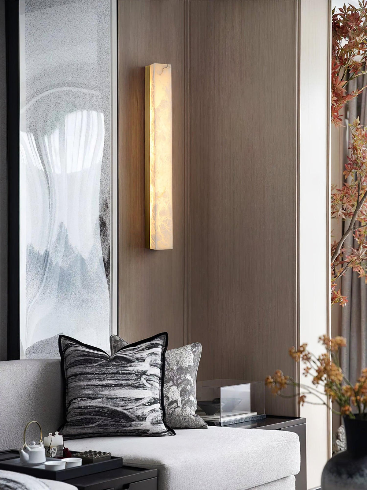 Nivearia aplique de pared minimalista alabastro rectangular