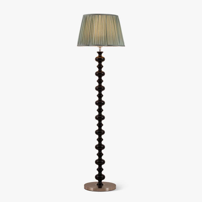 Rinivaine lámpara de pie de madera y tejido